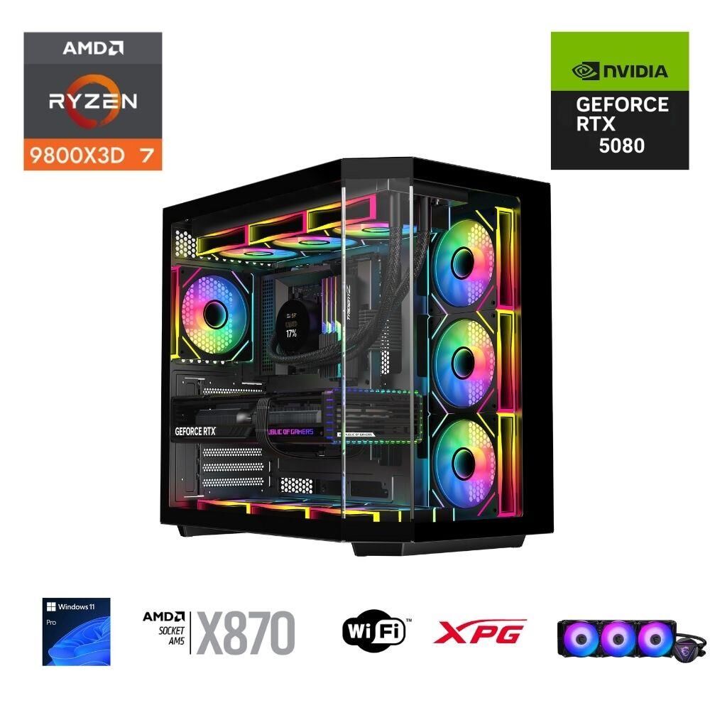 ETERNAL POWER  RYZEN 7 9800X3D 32GB DDR5 2TB M.2  RTX 5080 X870 WIFI 1000W 360M