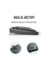 Aula AC101 Kablolu Klavye Mouse Seti - OUTLET