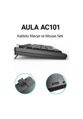 Aula AC101 Kablolu Klavye Mouse Seti - OUTLET