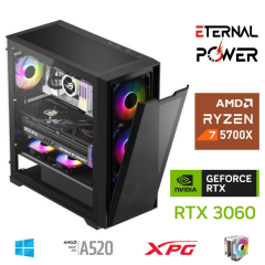 ETERNAL POWER RYZEN 7 5700X 32G DDR4 1TB M.2 RTX3060 A520 M650W