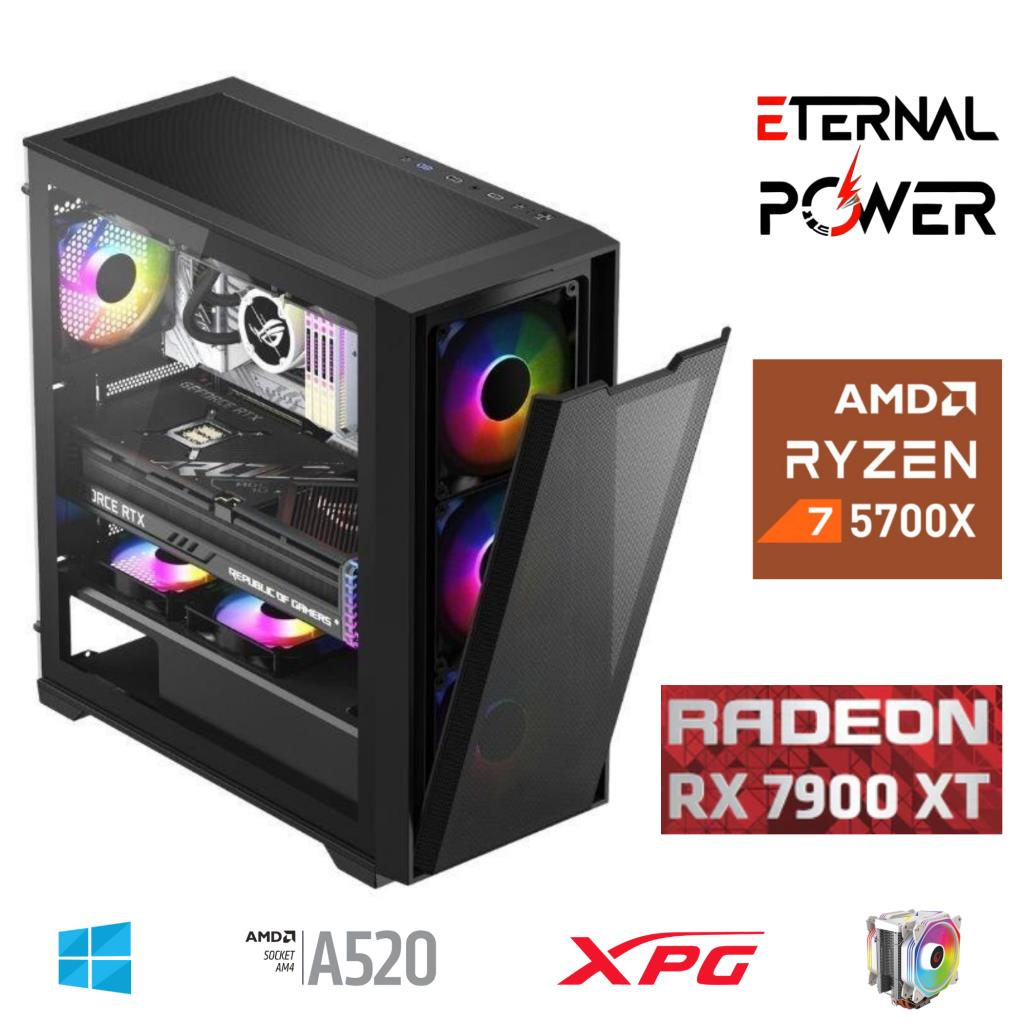 ETERNAL POWER RYZEN 7 5700X 32G DDR4 1TB M.2 RX7900XT A520 M750W