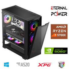 ETERNAL POWER RYZEN 7 5700X 32G DDR4 1TB M.2 RTX5060Ti A520 M650W