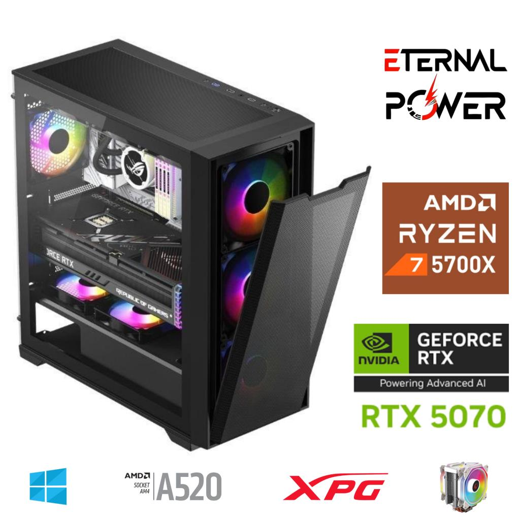ETERNAL POWER RYZEN 7 5700X 32G DDR4 1TB M.2 RTX5070 A520 M750W