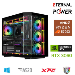 ETERNAL POWER RYZEN 7 5700X 32G DDR4 1TB M.2 RTX3060 A520 A650W