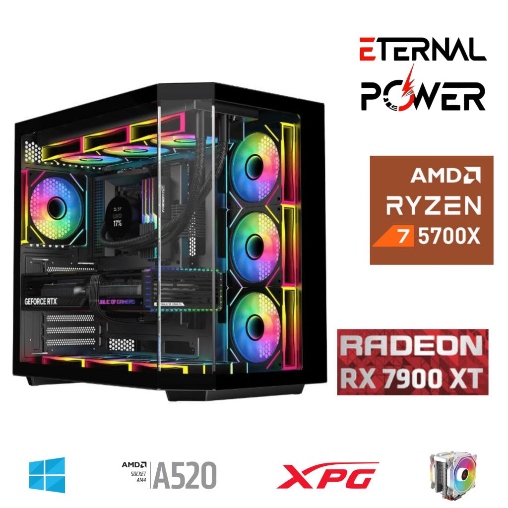 ETERNAL POWER RYZEN 7 5700X 32G DDR4 1TB M.2 RX7900XT A520 A750W