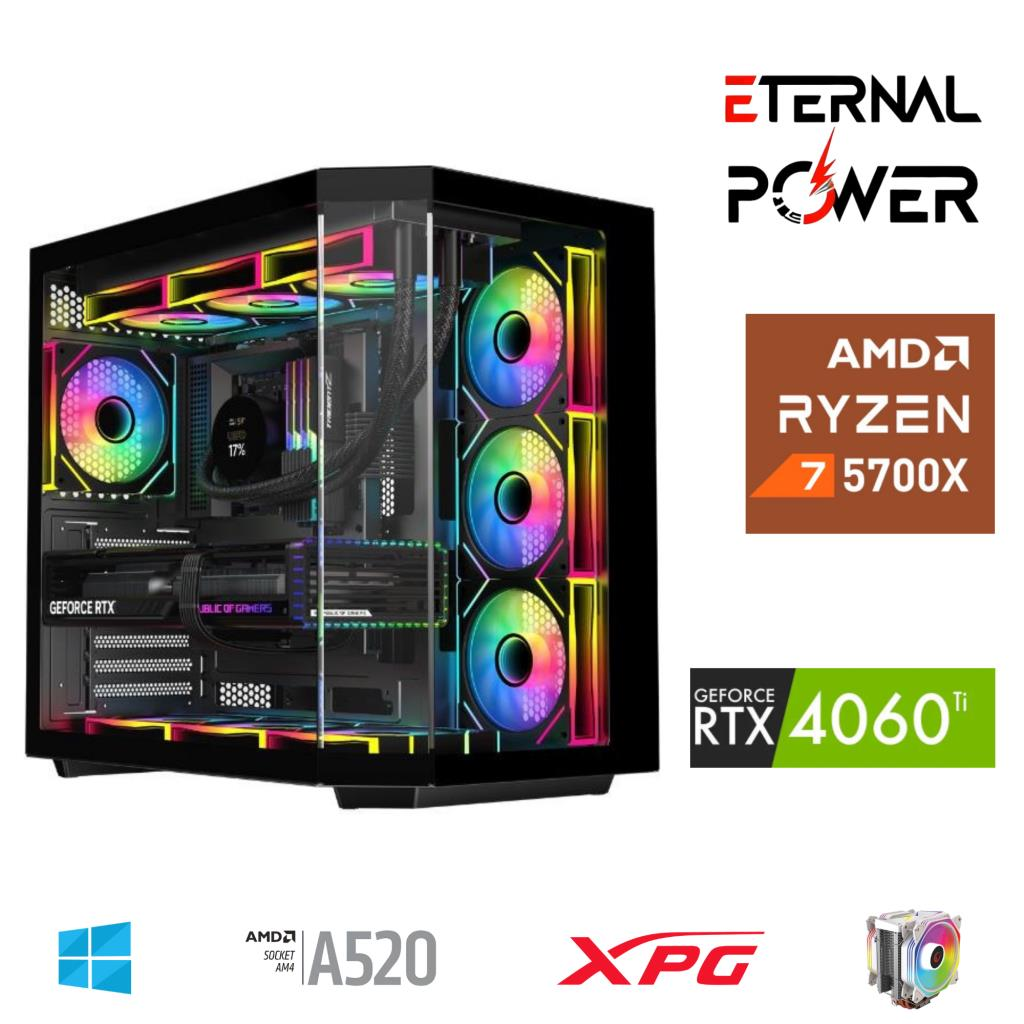 ETERNAL POWER RYZEN 7 5700X 32G DDR4 1TB M.2 RTX4060Ti A520 A650W