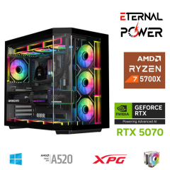 ETERNAL POWER RYZEN 7 5700X 32G DDR4 1TB M.2 RTX5070 A520 A750W