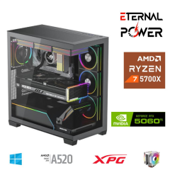 ETERNAL POWER RYZEN 7 5700X 32G DDR4 1TB M.2 RTX5060Ti A520 T650W