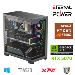ETERNAL POWER RYZEN 7 5700X 32G DDR4 1TB M.2 RTX5070 A520 T750W