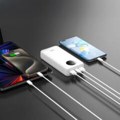 Juo 20000MAH 22.5W Dijital LED Ekranlı Taşınabilir Hızlı Şarj Cihazı Powerbank Beyaz Teşhir