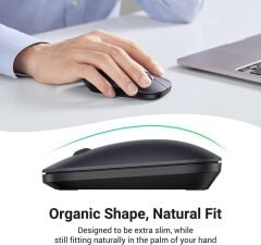 Ugreen Kablosuz Ergonomik Fare, Usb Alıcılı 2.4Ghz 4000 Dpı Sessiz İnce Kablosuz Bluetooth Fare, Tablet,Pc,Dizüstü Bilgisayar İle Uyumlu.